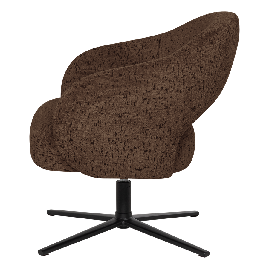 Pico draaifauteuil velvet structuur bruin