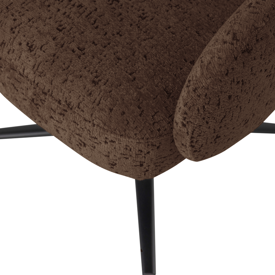 Pico draaifauteuil velvet structuur bruin