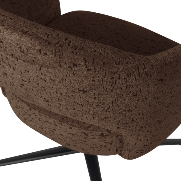 Pico draaifauteuil velvet structuur bruin