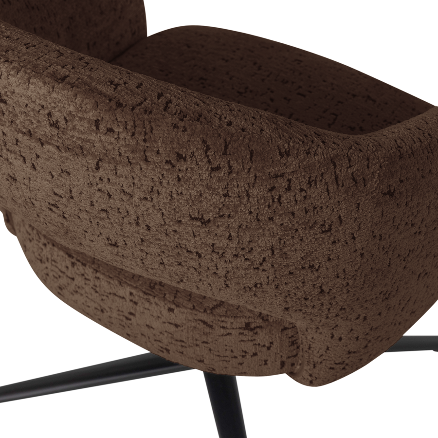 Pico draaifauteuil velvet structuur bruin