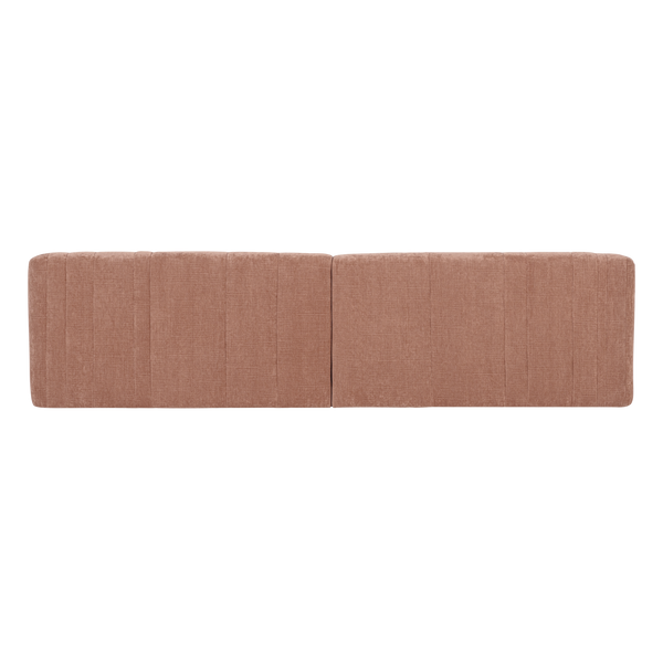 Omaire 4-zits zitbank chenille lichtroze