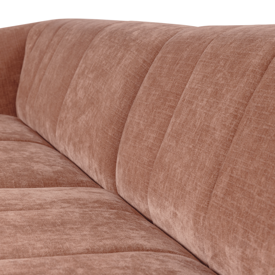 Omaire 4-zits zitbank chenille lichtroze