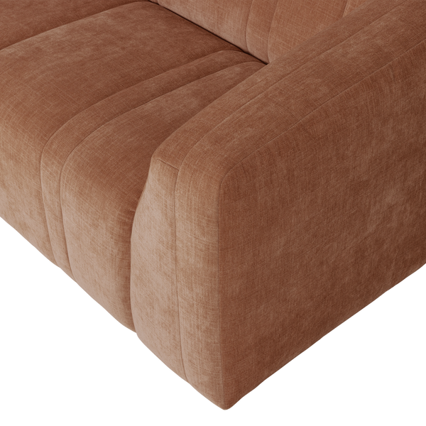 Omaire 2-zits zitbank chenille roestbruin
