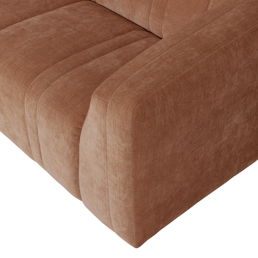 Omaire 2-zits zitbank chenille roestbruin