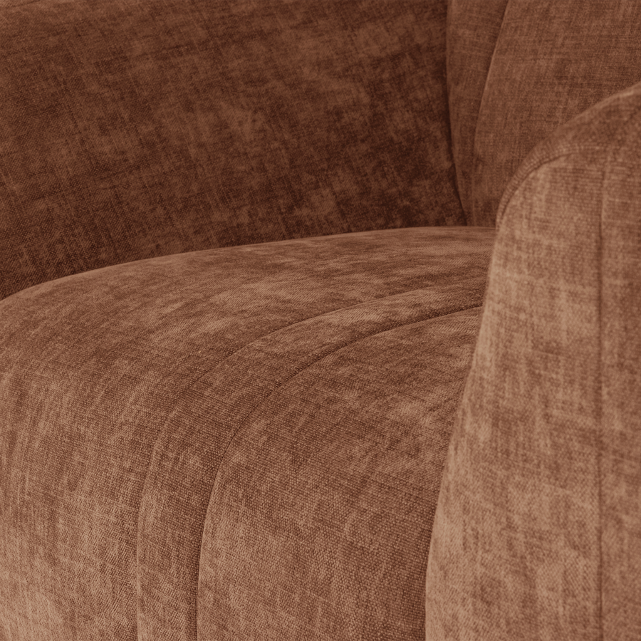 Omaire fauteuil chenille roestbruin