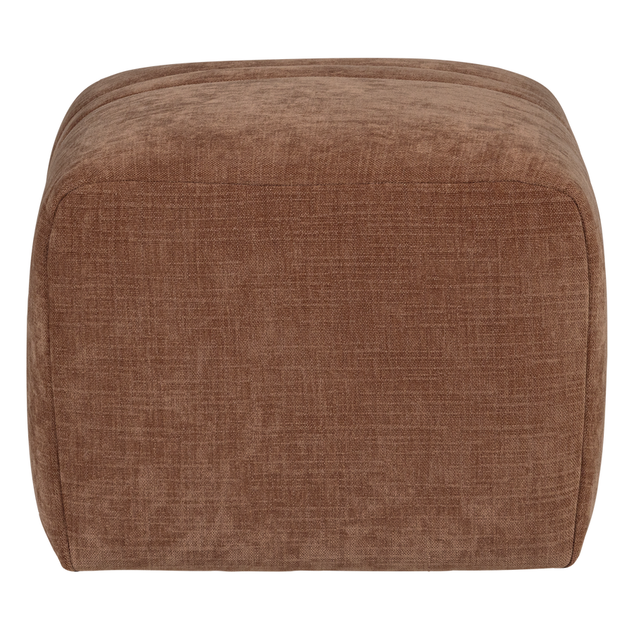 Omaire hocker chenille roestbruin