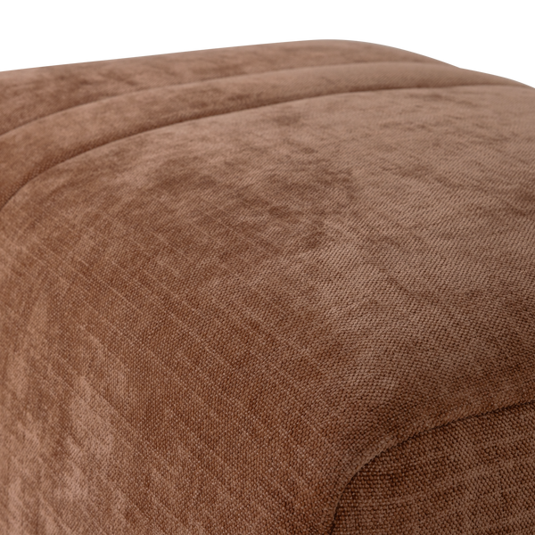 Omaire hocker chenille roestbruin