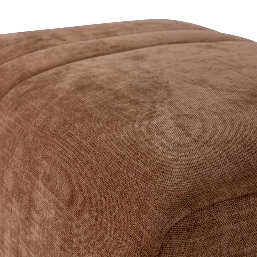 Omaire hocker chenille roestbruin