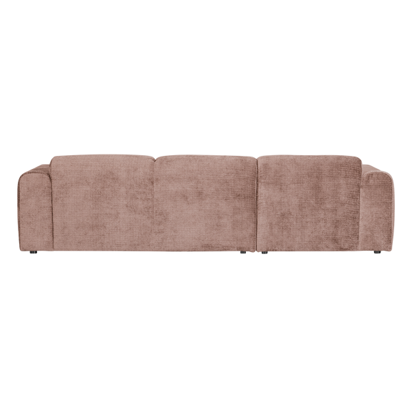Cloud chaise longue bank links chenille taupe/roze