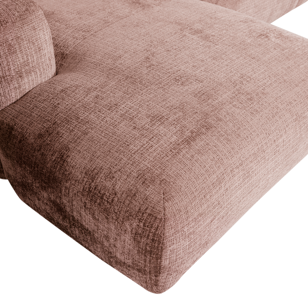 Cloud chaise longue bank links chenille taupe/roze