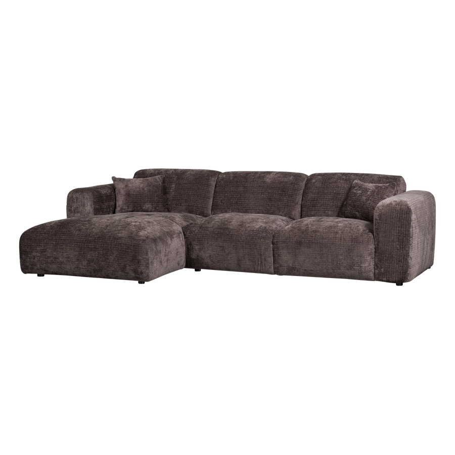 Cloud chaise longue bank links chenille warmbruin