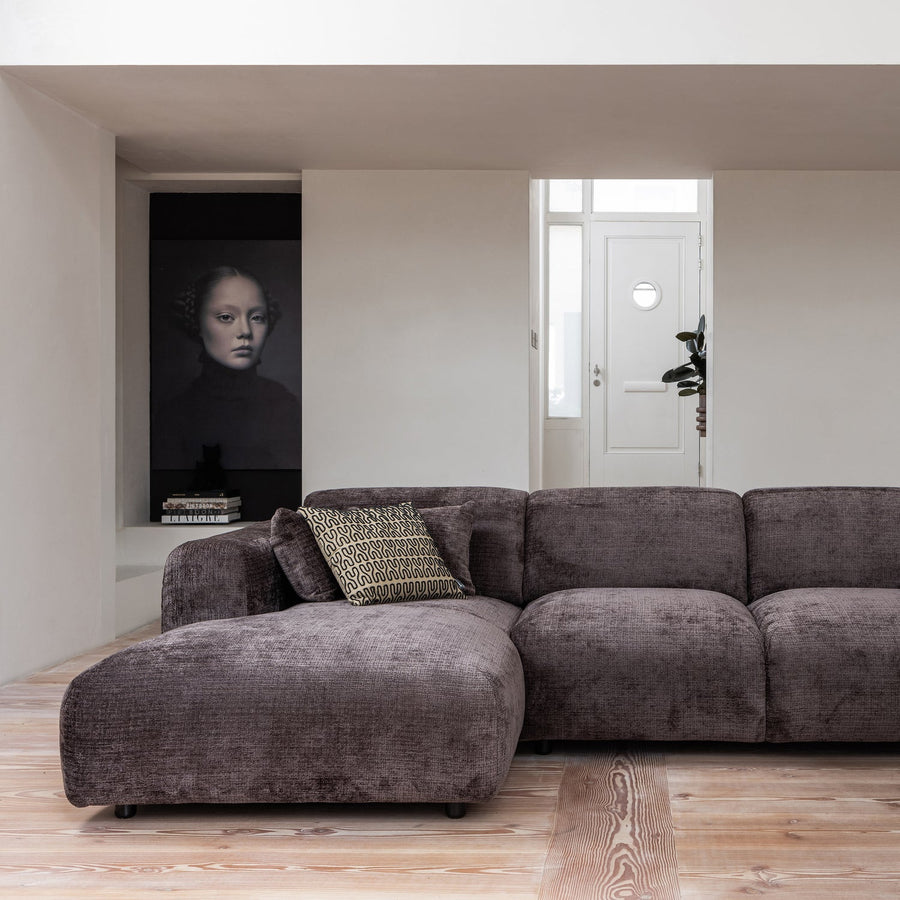 Cloud chaise longue bank links chenille warmbruin
