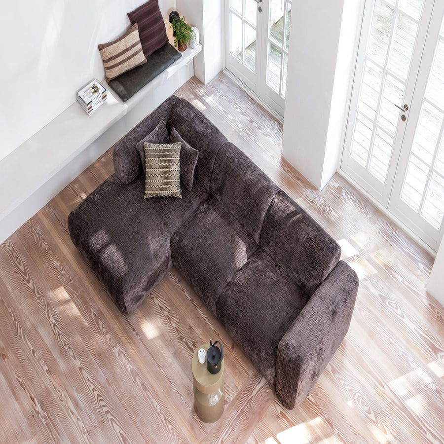 Cloud chaise longue bank links chenille warmbruin