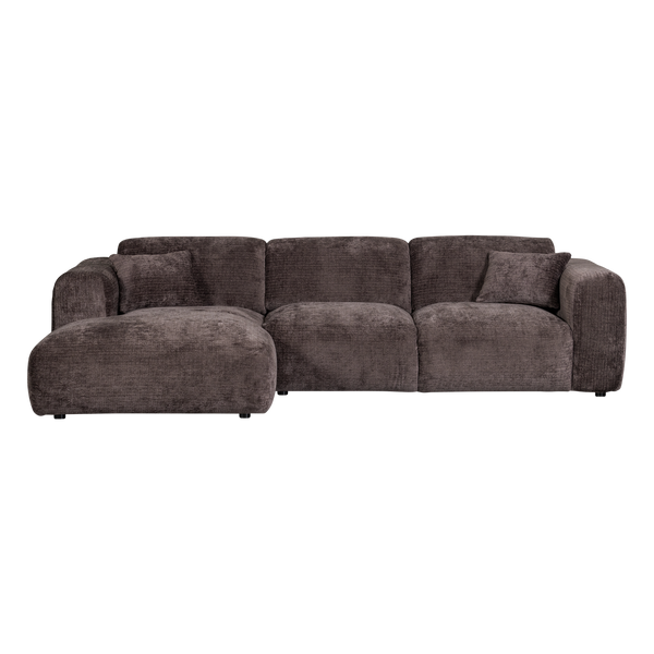 Cloud chaise longue bank links chenille warmbruin