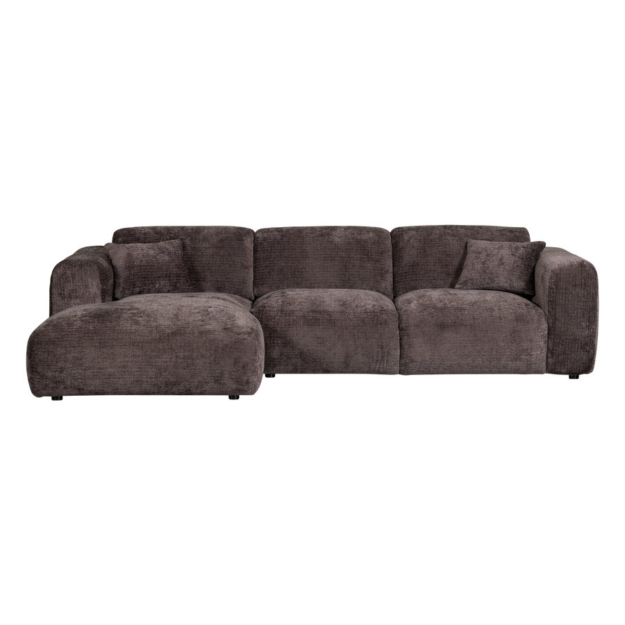 Cloud chaise longue bank links chenille warmbruin
