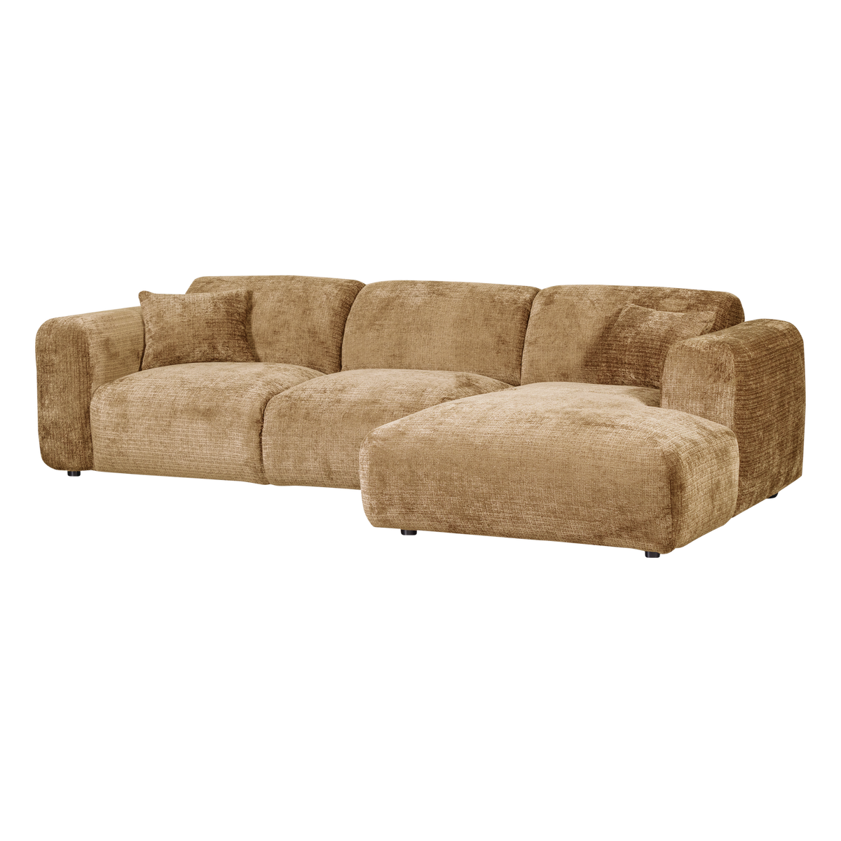 Cloud chaise longue bank rechts chenille honinggeel
