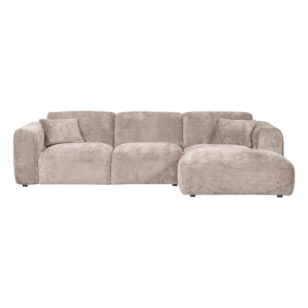 Cloud chaise longue bank rechts chenille naturel