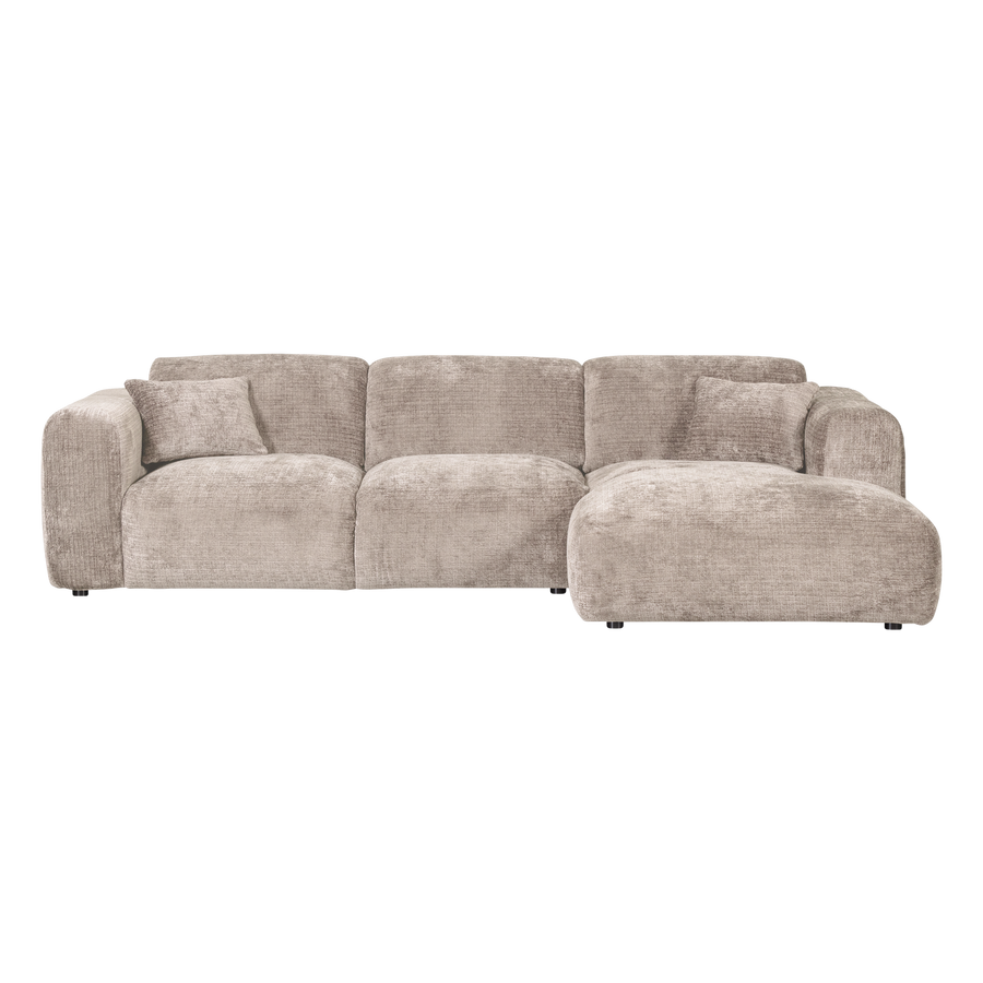 Cloud chaise longue bank rechts chenille naturel
