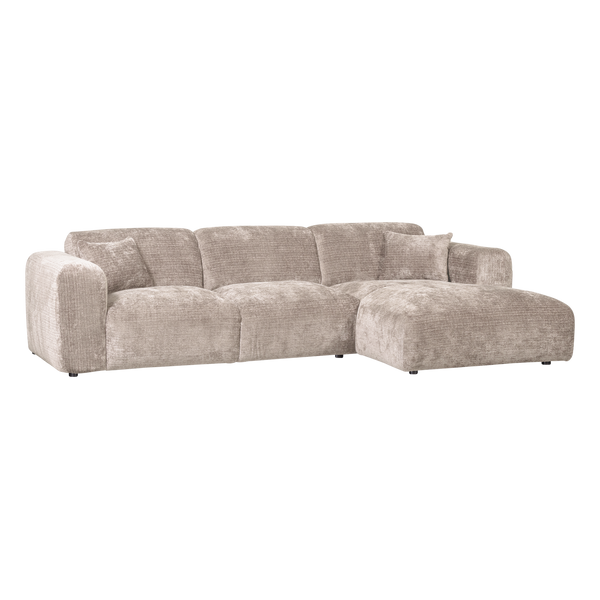 Cloud chaise longue bank rechts chenille naturel
