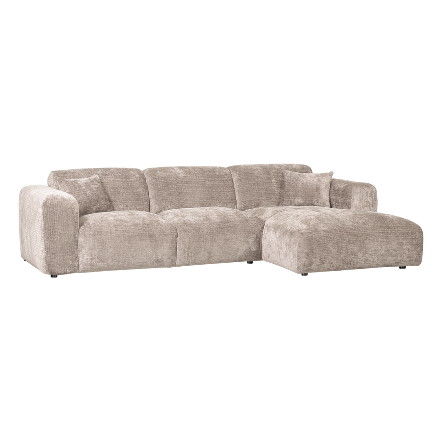 Cloud chaise longue bank rechts chenille naturel