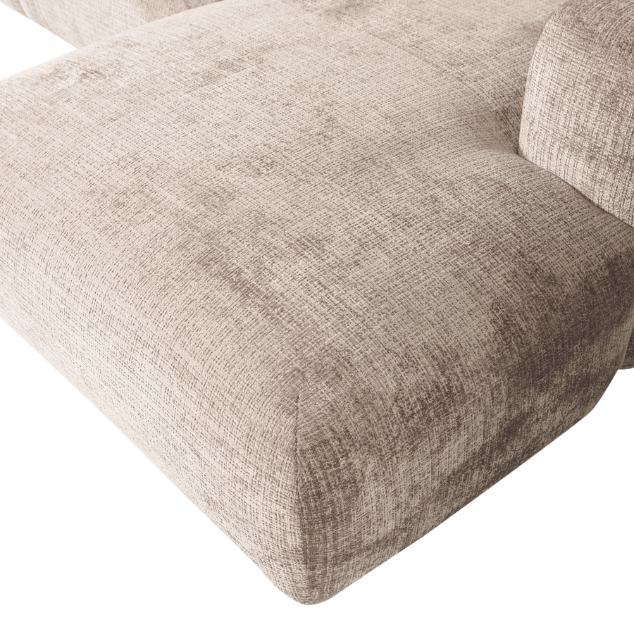 Cloud chaise longue bank rechts chenille naturel