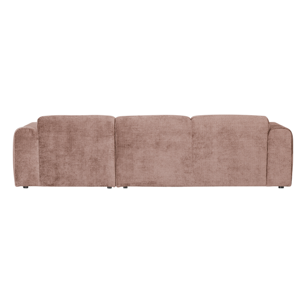 Cloud chaise longue bank rechts chenille taupe/roze