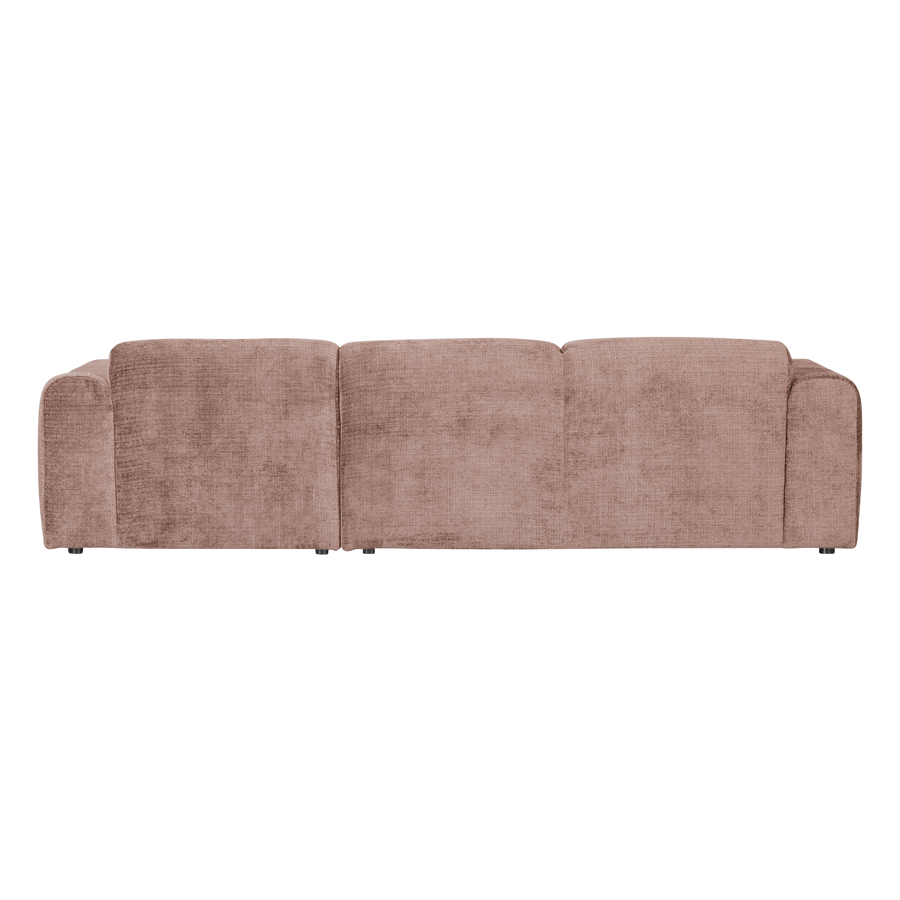 Cloud chaise longue bank rechts chenille taupe/roze