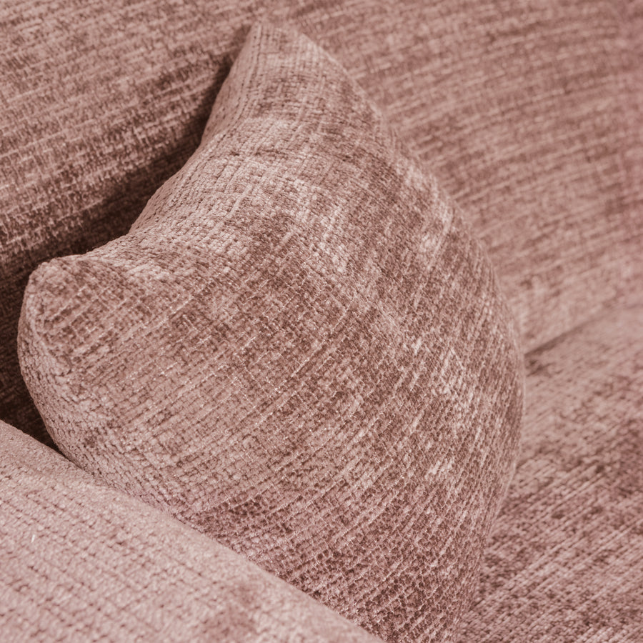 Cloud chaise longue bank rechts chenille taupe/roze