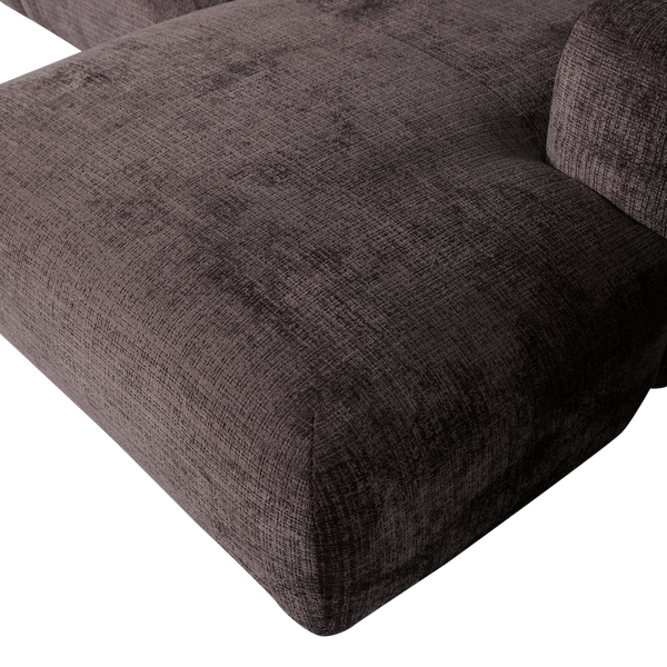 Cloud chaise longue bank rechts chenille warmbruin