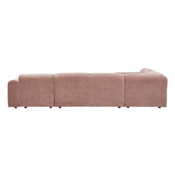 Cloud hoekbank links chenille taupe/roze