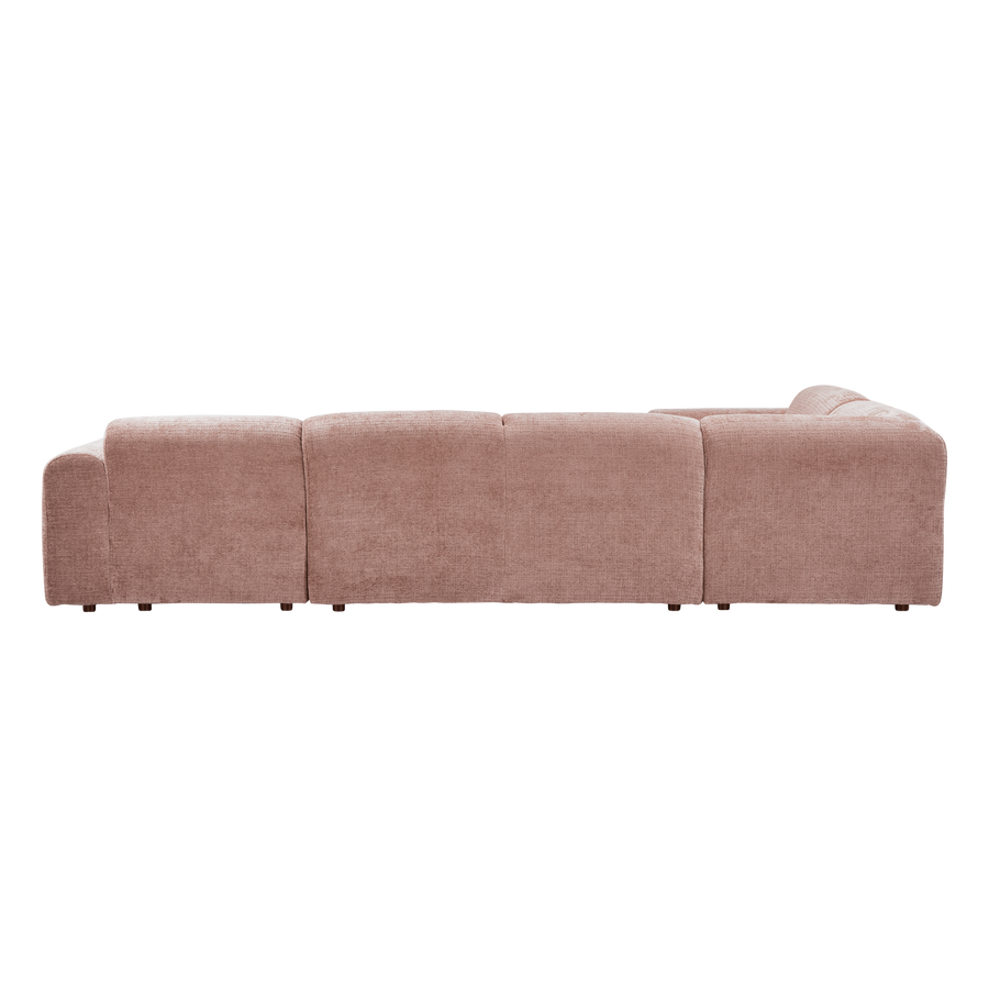 Cloud hoekbank links chenille taupe/roze