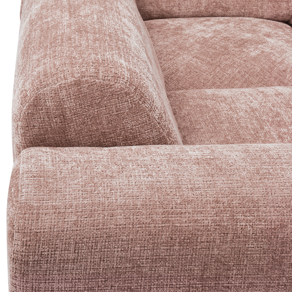 Cloud hoekbank links chenille taupe/roze