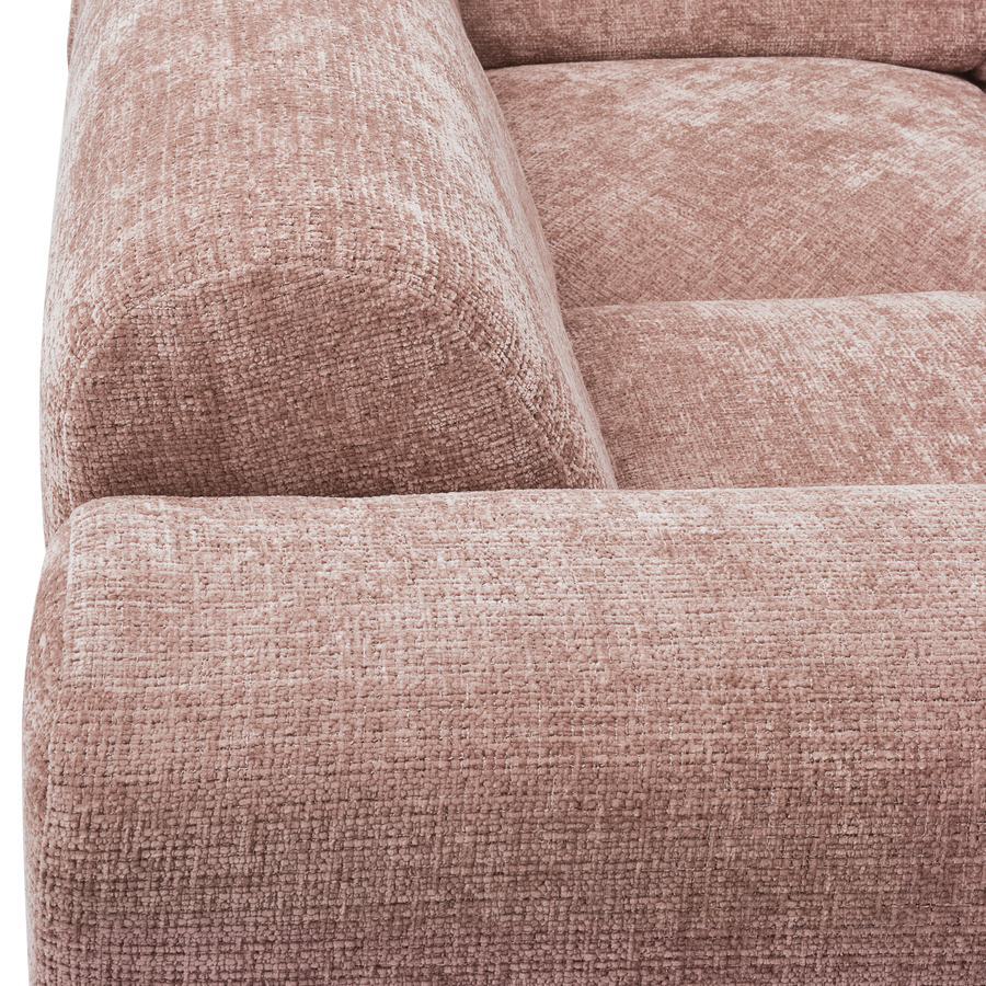 Cloud hoekbank links chenille taupe/roze