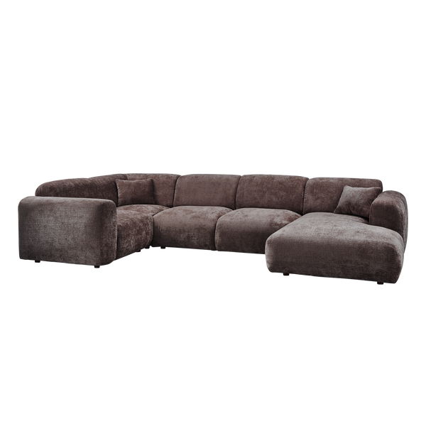 Cloud hoekbank links chenille warmbruin