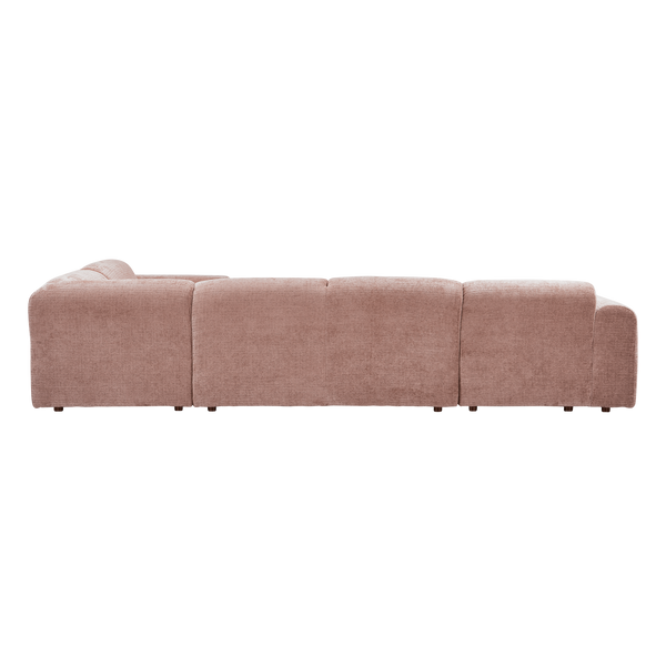 Cloud hoekbank rechts chenille taupe/roze