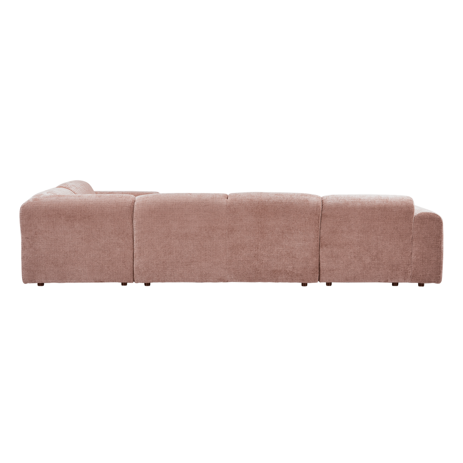 Cloud hoekbank rechts chenille taupe/roze