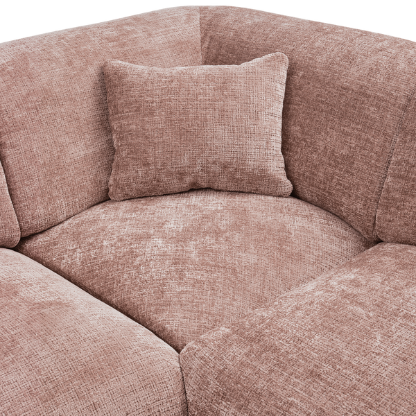 Cloud hoekbank rechts chenille taupe/roze