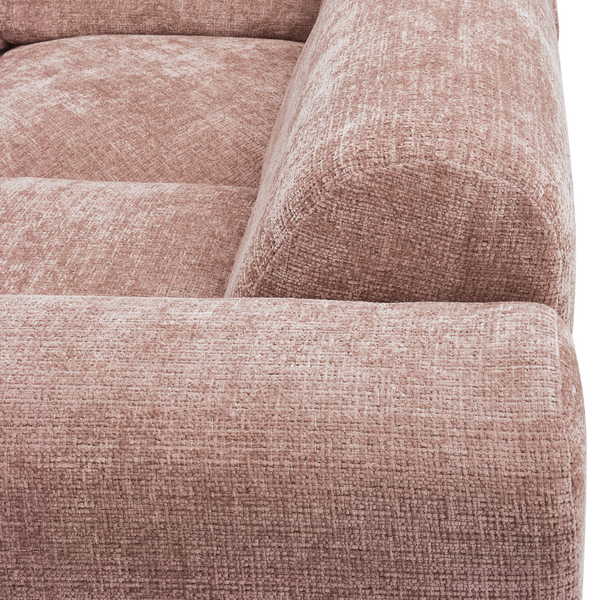 Cloud hoekbank rechts chenille taupe/roze