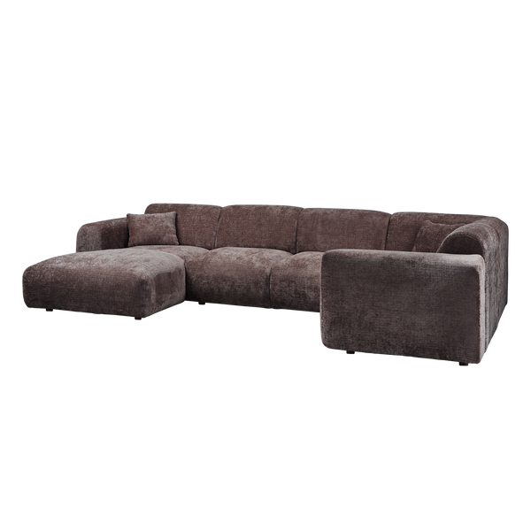 Cloud hoekbank rechts chenille warmbruin