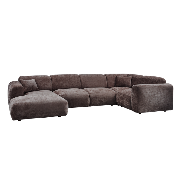 Cloud hoekbank rechts chenille warmbruin