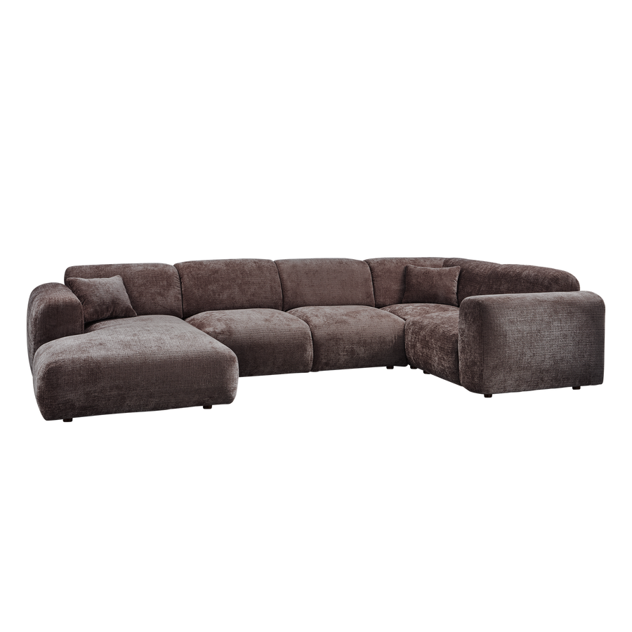 Cloud hoekbank rechts chenille warmbruin