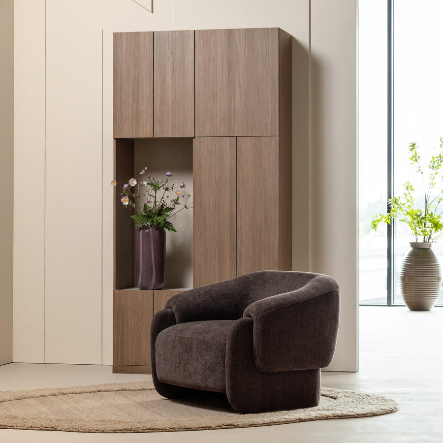 Build wandkast combinatie 108 cm eikendecor bruin