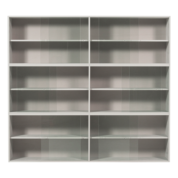 Klink vitrinekast combinatie grenen mist