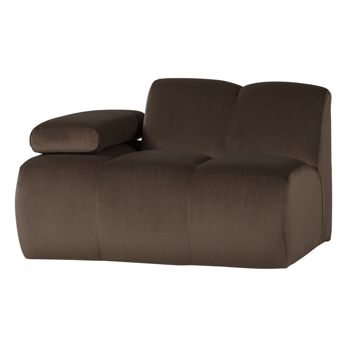 Mojo 1-zits bankelement arm links velvet bruin