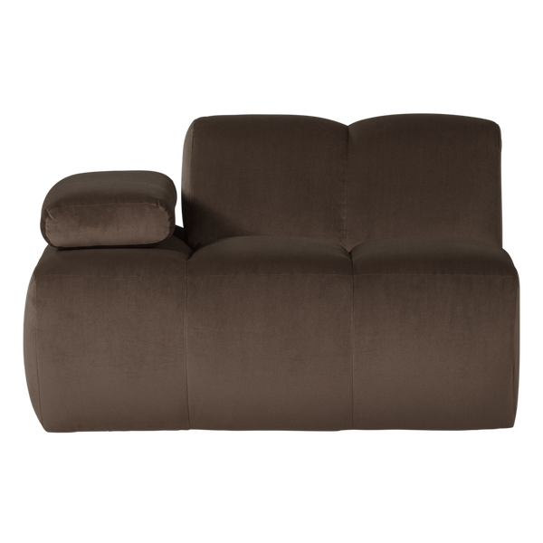 Mojo 1-zits bankelement arm links velvet bruin