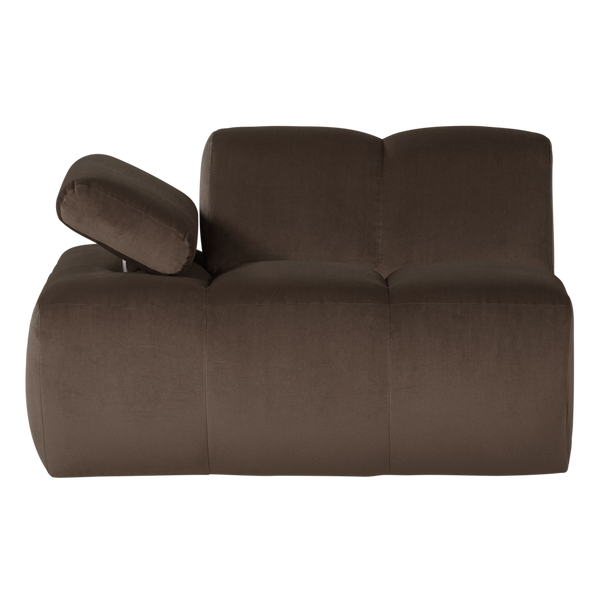 Mojo 1-zits bankelement arm links velvet bruin