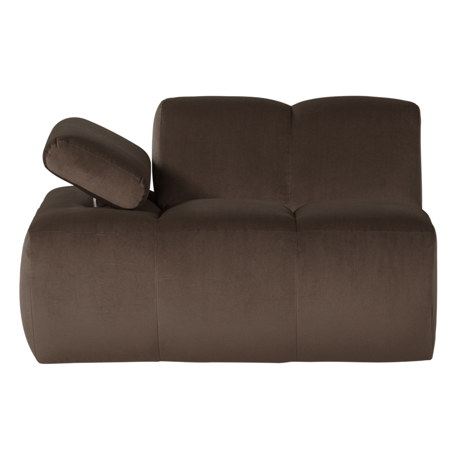Mojo 1-zits bankelement arm links velvet bruin