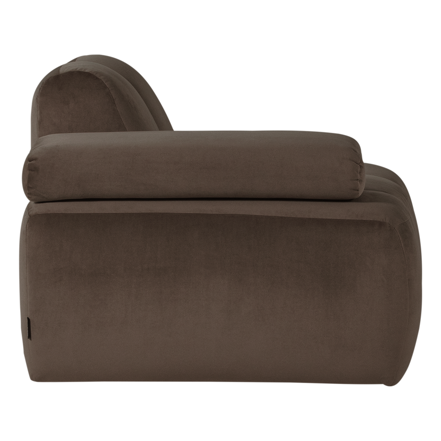 Mojo 1-zits bankelement arm links velvet bruin