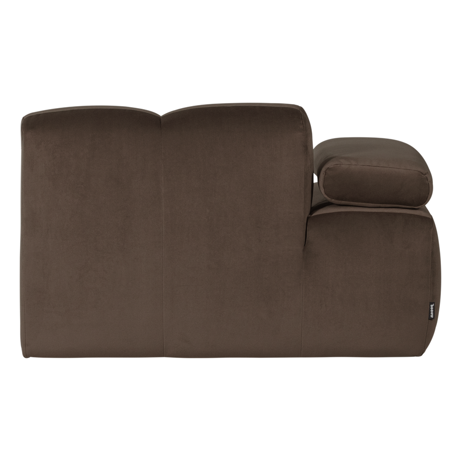 Mojo 1-zits bankelement arm links velvet bruin