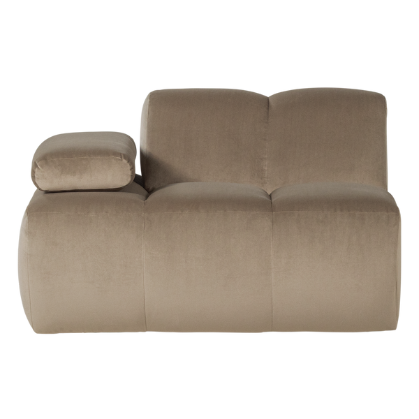 Mojo 1-zits bankelement arm links velvet khaki